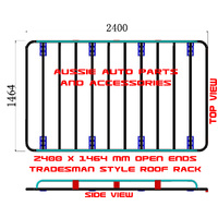 Tradesman Style Open Ends Steel Roof Rack 2400x1464mm