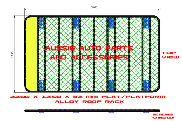 2200x1250x70mm Flat Platform rack