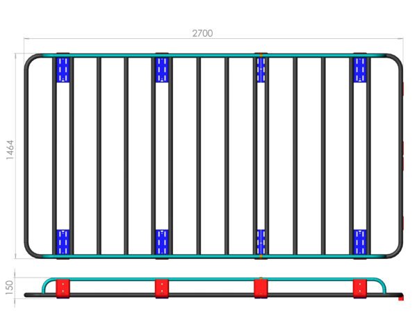 Tradesman Style Open Ends Alloy Rack 27000x1464x170mm