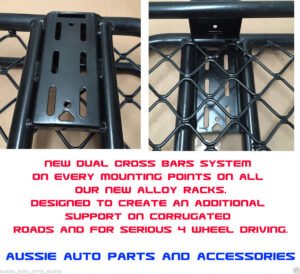 Double cross bars per mounting points for extra strength and durability,