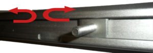 PU-coated Steel mounting brackets for sliding rails. It comes with a T that can be adjusted anywhere on the rail