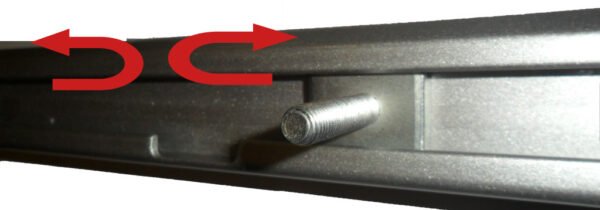 PU-coated Steel mounting brackets for sliding rails. It comes with a T that can be adjusted anywhere on the rail