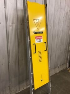 LADDER SAFETY GUARDS ARE UNIVERSAL, ERGONOMICALLY-FRIENDLY GUARDS THAT RESTRICT ACCESS TO LADDERS BY UNAUTHORIZED OPERATORS AS WELL AS PREVENT POTENTIAL HEALTH & SAFETY RISKS.