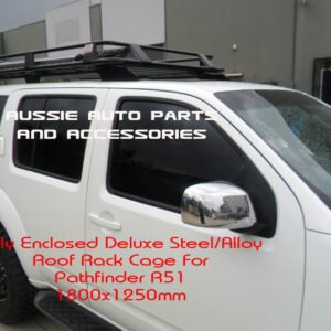 Nissan Pathfinder R51 with existing factory rails, 1800mm long steel laser-cut bracket. Ideal for sun roofs.
