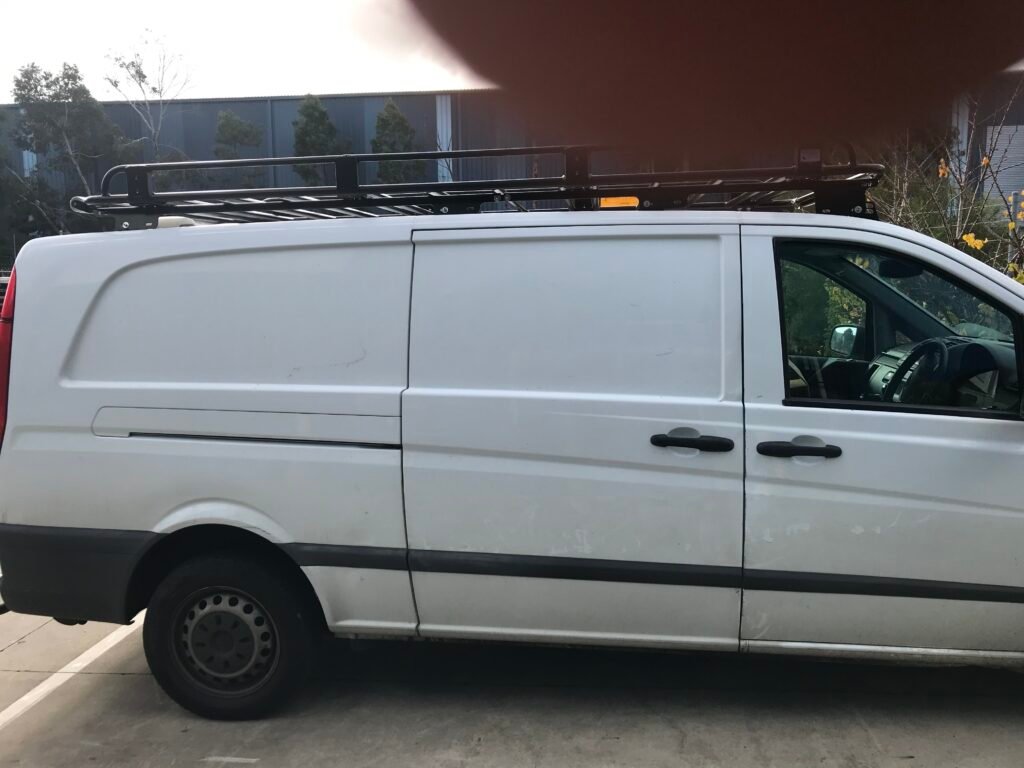 Merceds Benz Vito LWB backbone,laser-cut steel mounting bracket for 3000mm rack