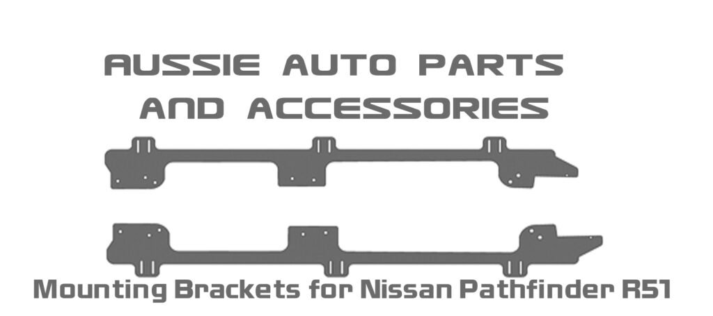Nissan Pathfinder R51 with existing factory rails, 1800mm long steel laser-cut bracket. Ideal for sun roofs.