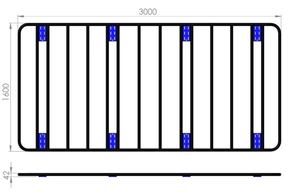 Flat Platform Alloy Roof Rack 3000x1500x70mm