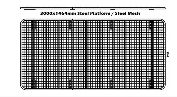 Flat Steel roof rack 3000x1464x70 mm