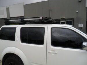Nissan Pathfinder R51 with factory rails Steel Laser cut brackets for 1800 rack