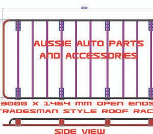 Tradesman Style Open Ends Steel Roof Rack 3000x1464x170mm for Various vehicles