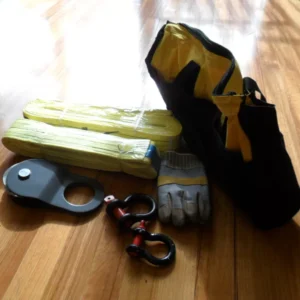 7pcs Recovery Kit: 8T Snatch block+6m Town Strap+Tree Protector+2 bow shackles