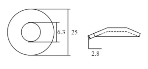 Bonded Sealing Washers 25x6.3x2.8mm Screw Gasket Stainless Steel EPDM