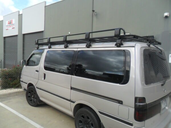 Open End Steel Roof Rack Tradesman 3300mm suits Toyota Hiace LWB Van 1988-2019